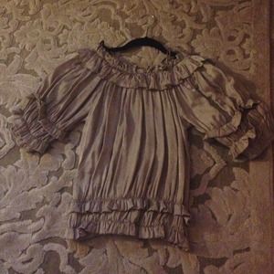 Golden off the shoulder shirt