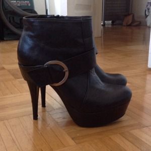 SALE OVER AT 1pm!! Platform booties with buckle