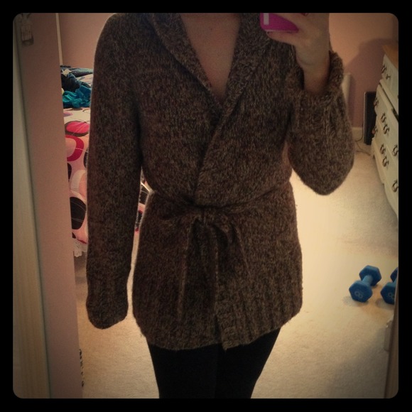 Sweaters - brown&tan cardigan
