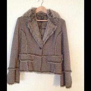 SOLD ‼️Boston Proper Tweed Shearling Blazer