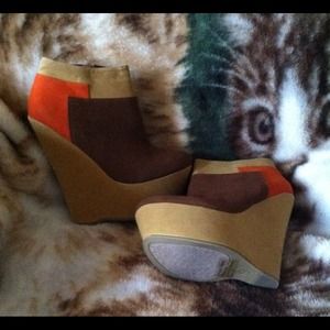 *reduced* wedge multi-colored wedge heel