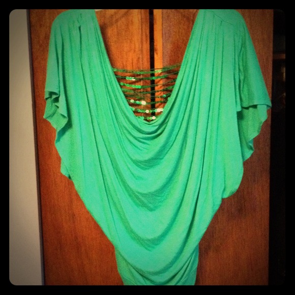 Sequin green top