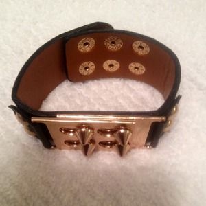 Black leather bracelet