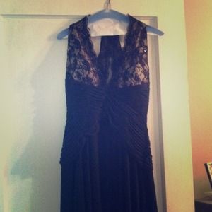 Betsy and Adam Lace and Mesh halter gown size 4