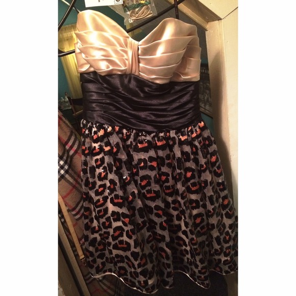 Betsey Johnson Sequin Cheetah Tea Party Dress Prom
