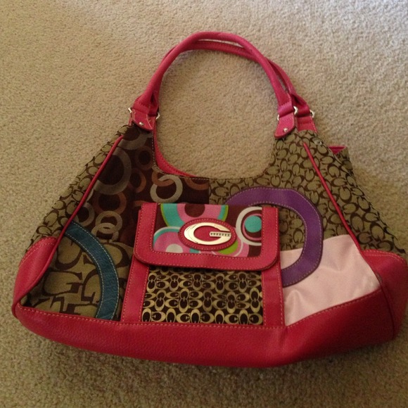 Pink multi cole purse
