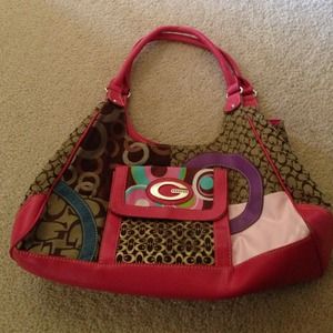 Pink multi cole purse