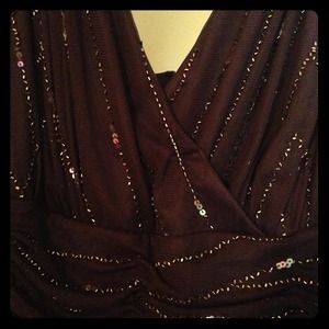 Mid Length Brown Sparkly Dress