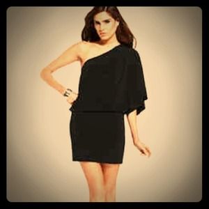 Jessica Simpson one-shoulder little black dress