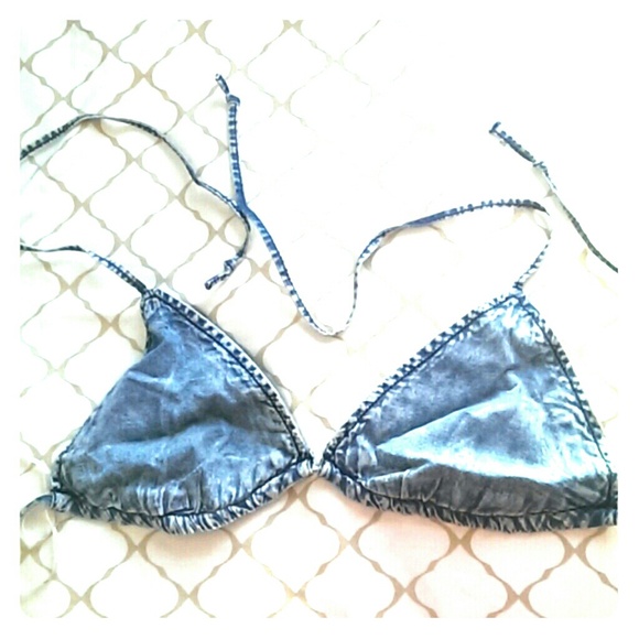 Denim bikini top