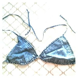 Denim bikini top