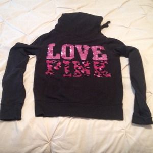PINK Victoria's Secret Black Hoodie XS SEQUIN