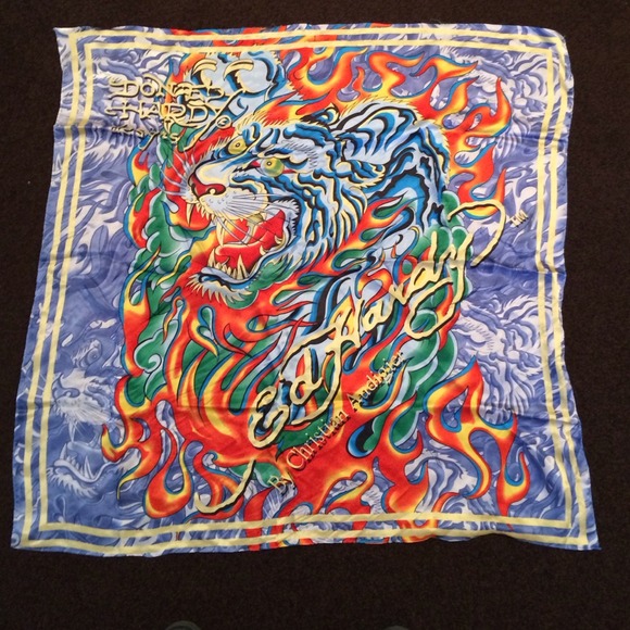 Authentic silk ed hardy scarf