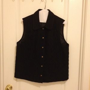 Black quilted vest