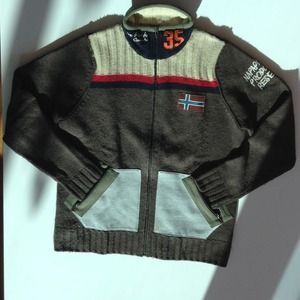 Men's Napapijri wool zip-up sweater
