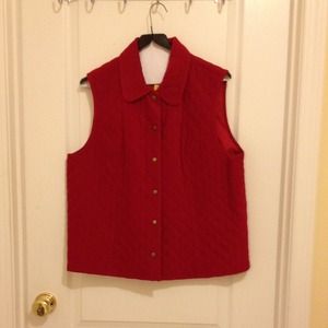 Red quilted vest