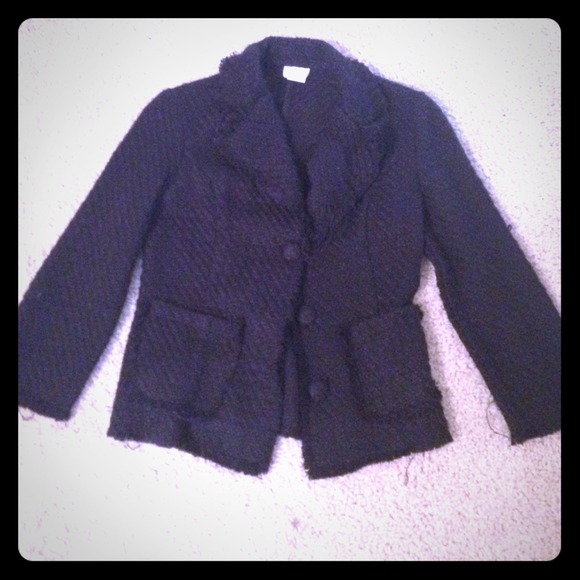 🎁Black blazer bouclé style agaci too sz M