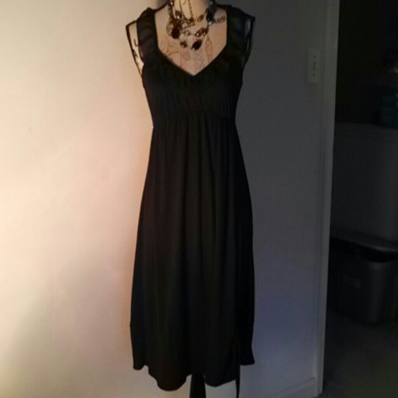 Charlotte Russe Dresses & Skirts - Black dress, tan cardigan , and orange nike tee