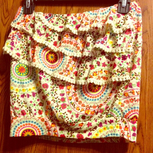 Cropped Floral Tube Top