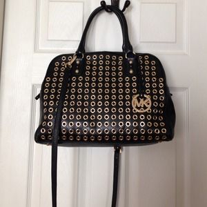 Back and gold handbag!