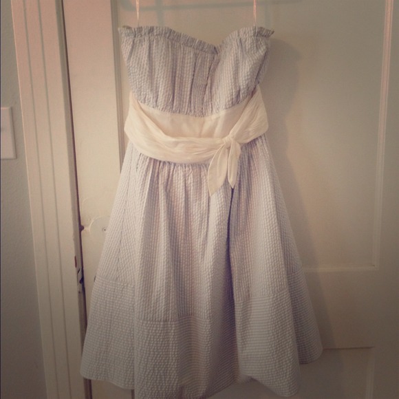 Betsey Johnson Seersucker Strapless Dress