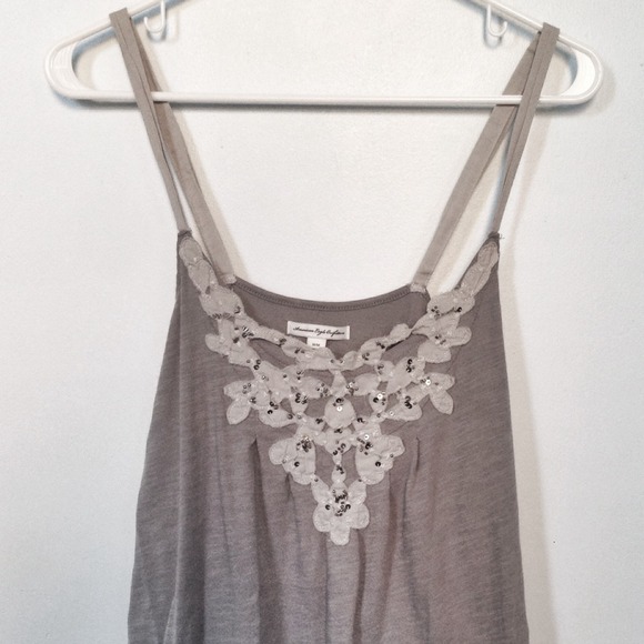 Grey Spaghetti Strap Tank Top