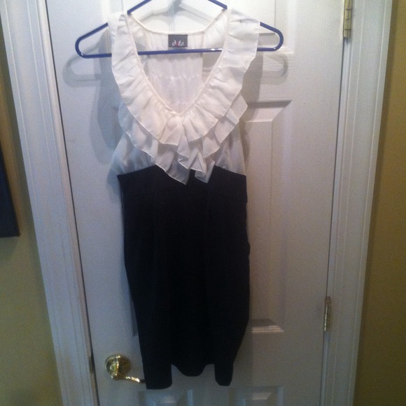 White and Black frill dress