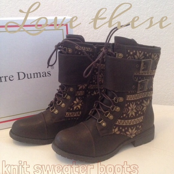 Pierre Dumas Boots - 👢 Knit sweater combat boots