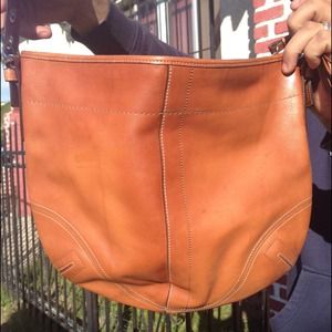 Authentic Coach medium leather hobo handbag