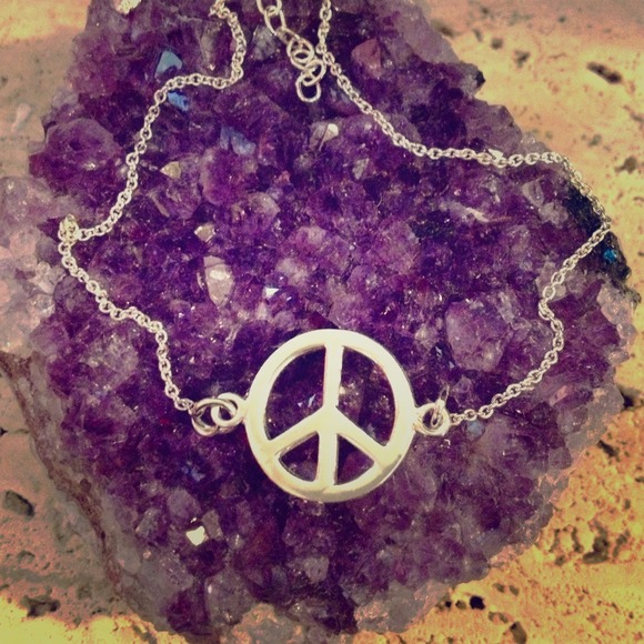 ❌HOLD❌NWT Sterling Silver Peace Anklet