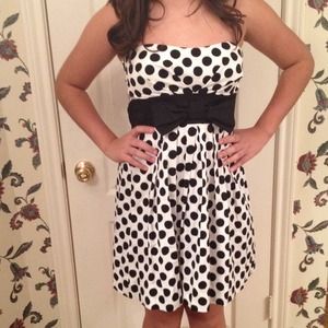 Black and white polka dot dress
