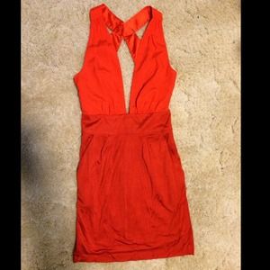 Orange cocktail dress