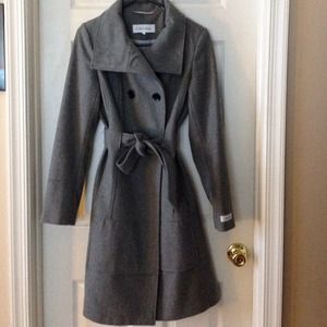 Grey wool trench coat!