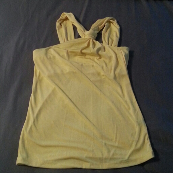 Limited yellow silk halter top