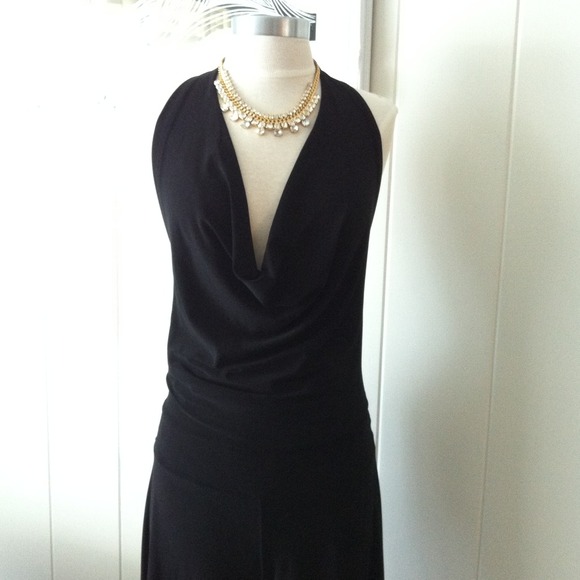 black cowl neck jumpsuit