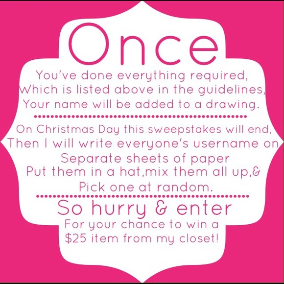 ENDED!Sweepstakes Give Away Nov.24-Dec.25!💕 - Picture 3 of 4