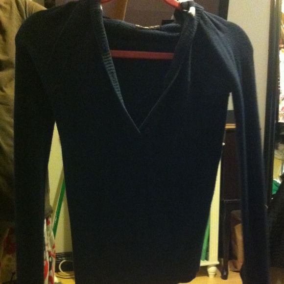 Blue sweater striped hoodie