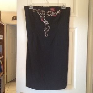 Strapless black dress