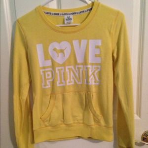 Yellow long sleeved VS-PINK crew neck!