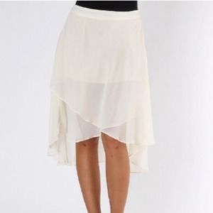 Cream Colored High Low Skirt