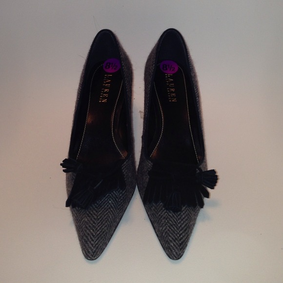 Ralph Lauren Tweed herringbone heels