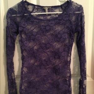 All-lace see through fitted purple top!