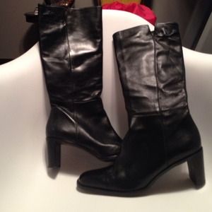 Etienne Aigner Tall ruler black boots leather!