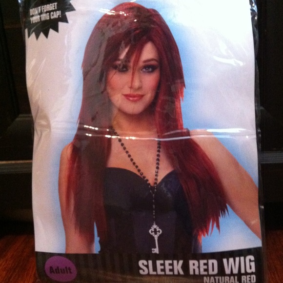 "Sleek Red Wig"