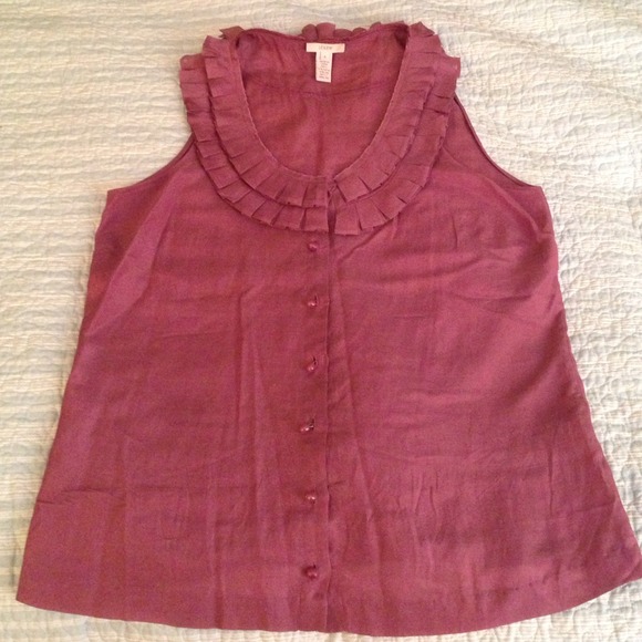 Rhubarb purple J. Crew sleeveless silk tank - Picture 2 of 2