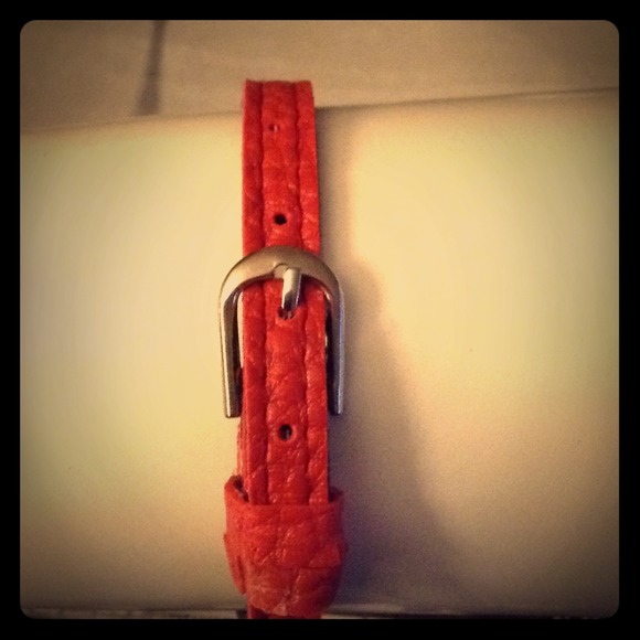Faux leather red bracelet