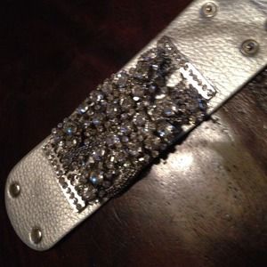 Leather bracelet with lots of BLING!!