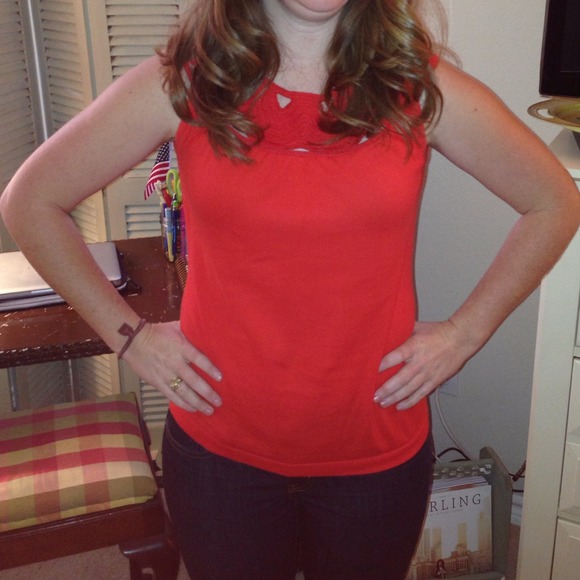 Orange/red crochet top Banana Republic tank - Picture 1 of 2