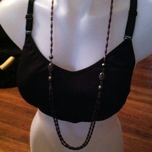24" purple beads   Blk lace metal accents