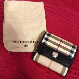 Authentic Burberry Bridle House Wallet with Coin